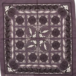Clearance GD Rose Grey Bandana Bandanas | Grateful Dead
