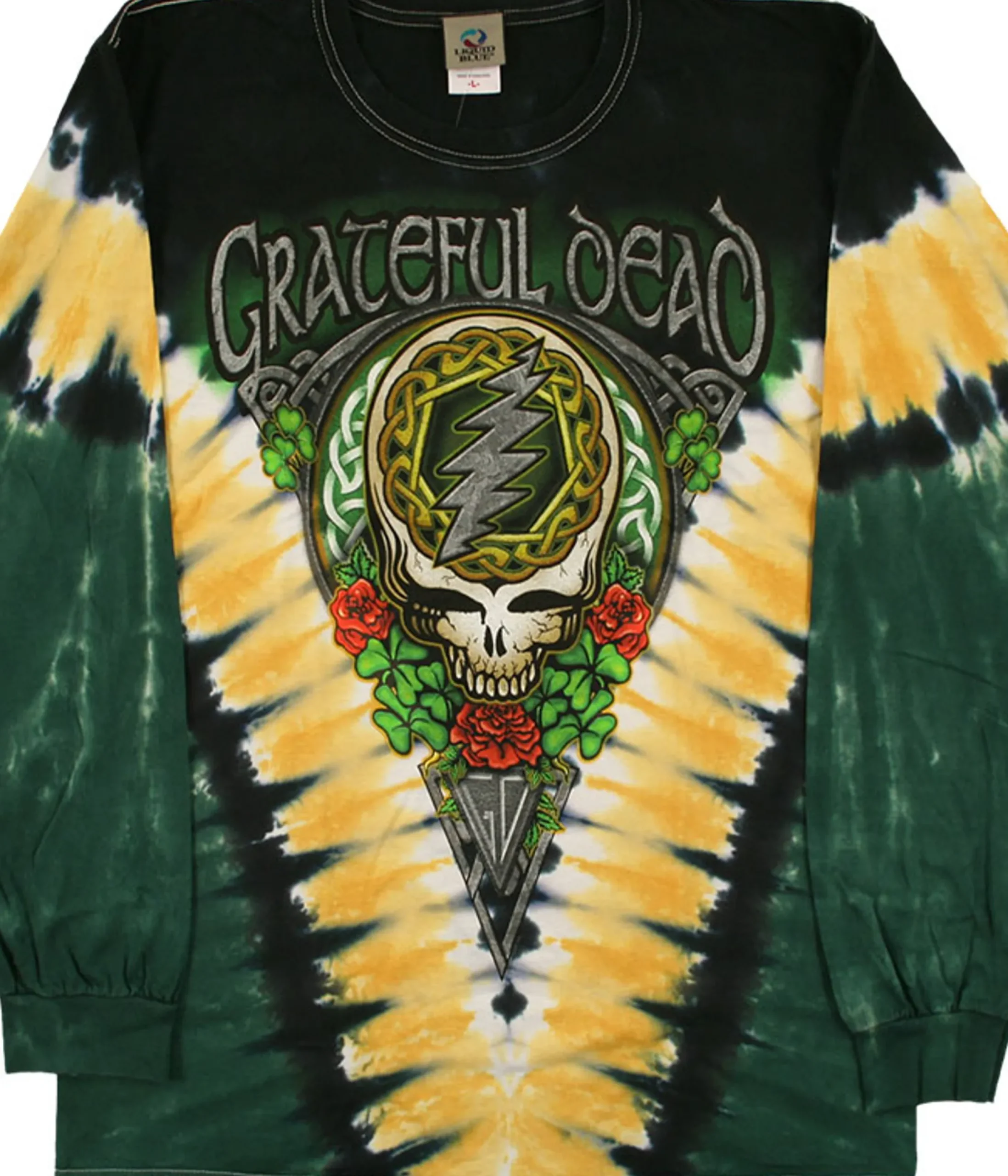 Best GD Shamrock V Tie-Dye Long Sleeve T-Shirt Long Sleeve | Grateful Dead