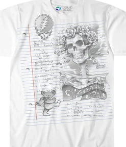 Fashion GD Sketch White Athletic T-Shirt Athletic T-Shirt | Grateful Dead