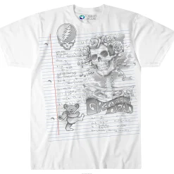 Fashion GD Sketch White Athletic T-Shirt Athletic T-Shirt | Grateful Dead