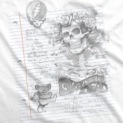 Fashion GD Sketch White Athletic T-Shirt Athletic T-Shirt | Grateful Dead