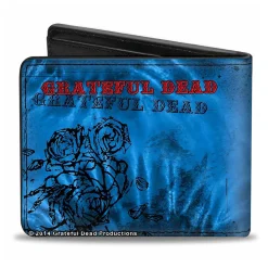 Discount GD Skull and Roses Blues Bi-Fold Wallet Wallets | Grateful Dead
