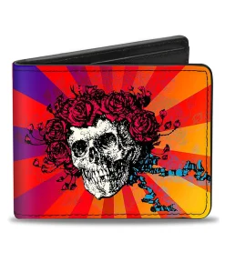 New GD Skull and Roses Ombre Bi-Fold Wallet Wallets | Grateful Dead