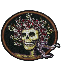 Online GD Skull and Roses Oval Patch Patches | Grateful Dead