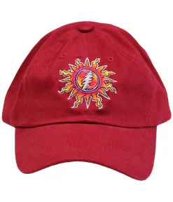 Hot GD Sunshine Lightning Red Hat Hats | Grateful Dead