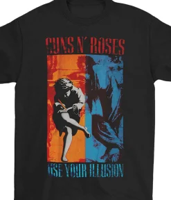 Fashion GNR 91 Illusions Black T-Shirt T-Shirt | Guns N Roses
