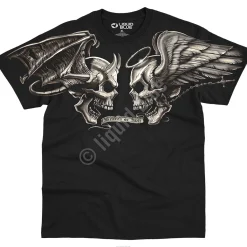 Online Good And Evil Black T-Shirt T-Shirt | Halloween