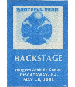 Clearance Grateful Dead 1981 05-15 Backstage Pass Grateful Dead
