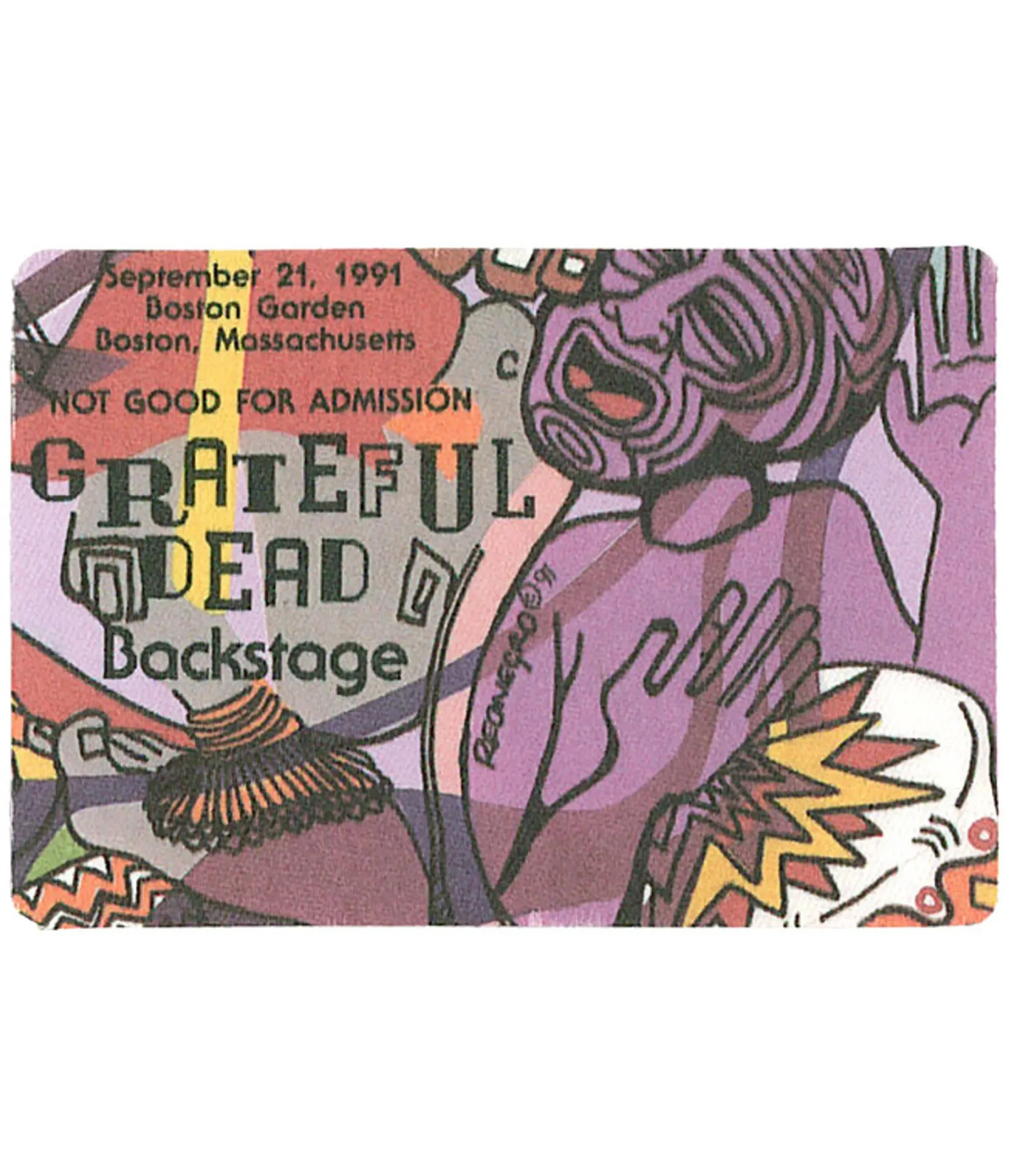 Sale Grateful Dead 1991 09-21 Backstage Pass Grateful Dead