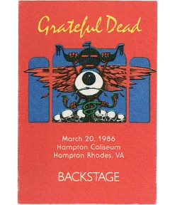 Best Grateful Dead 1986 03-20 Backstage Pass Grateful Dead