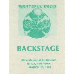 Best Grateful Dead 1981 03-13 Backstage Pass Grateful Dead