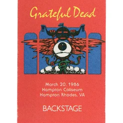 Best Grateful Dead 1986 03-20 Backstage Pass Grateful Dead