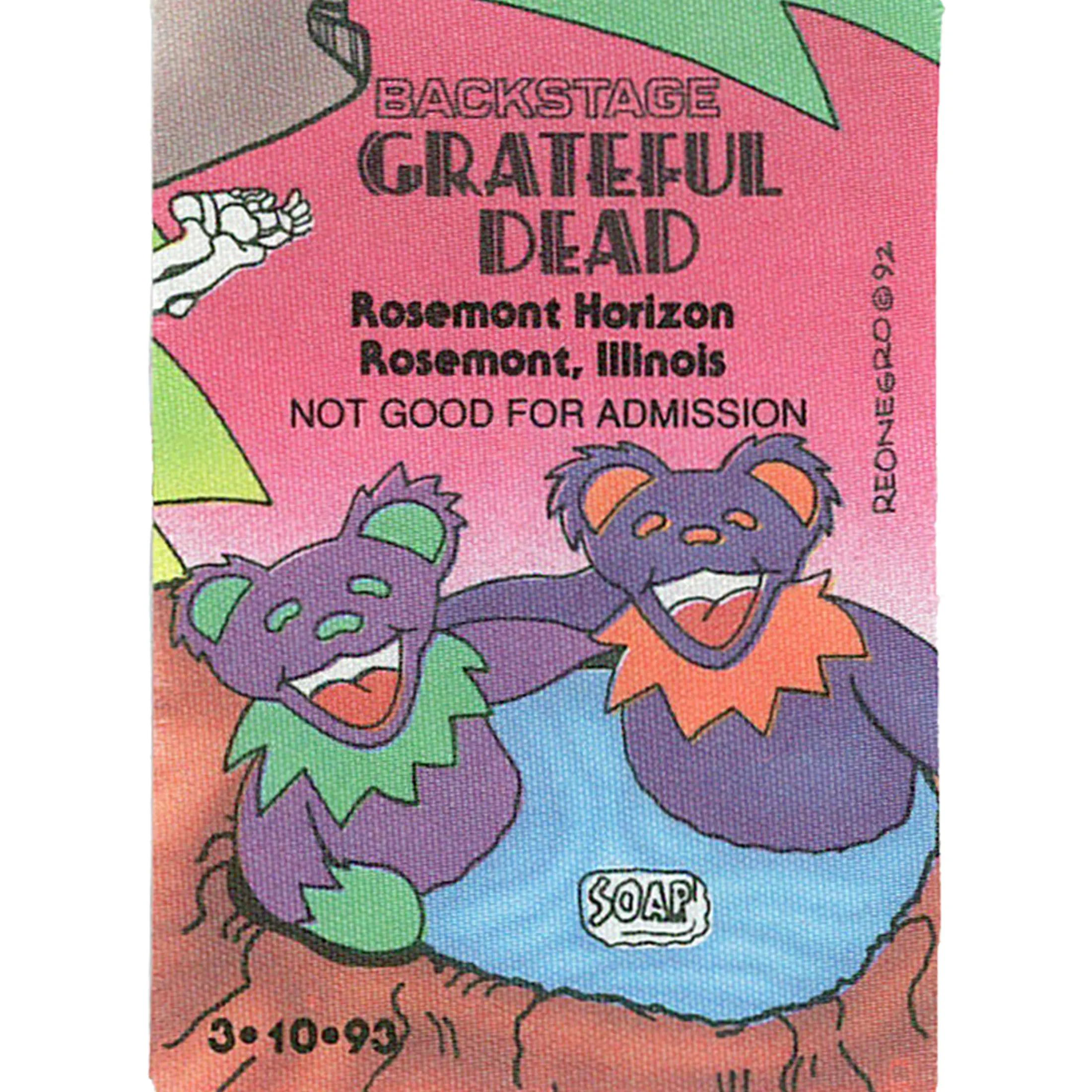 New Grateful Dead 1993 03-10 Backstage Pass Grateful Dead
