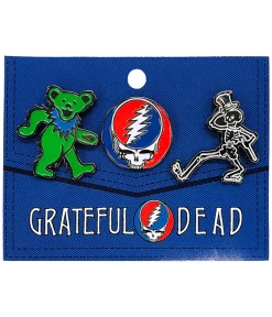 Sale Grateful Dead 3 Pack Enamel Pin Set Pins | Grateful Dead