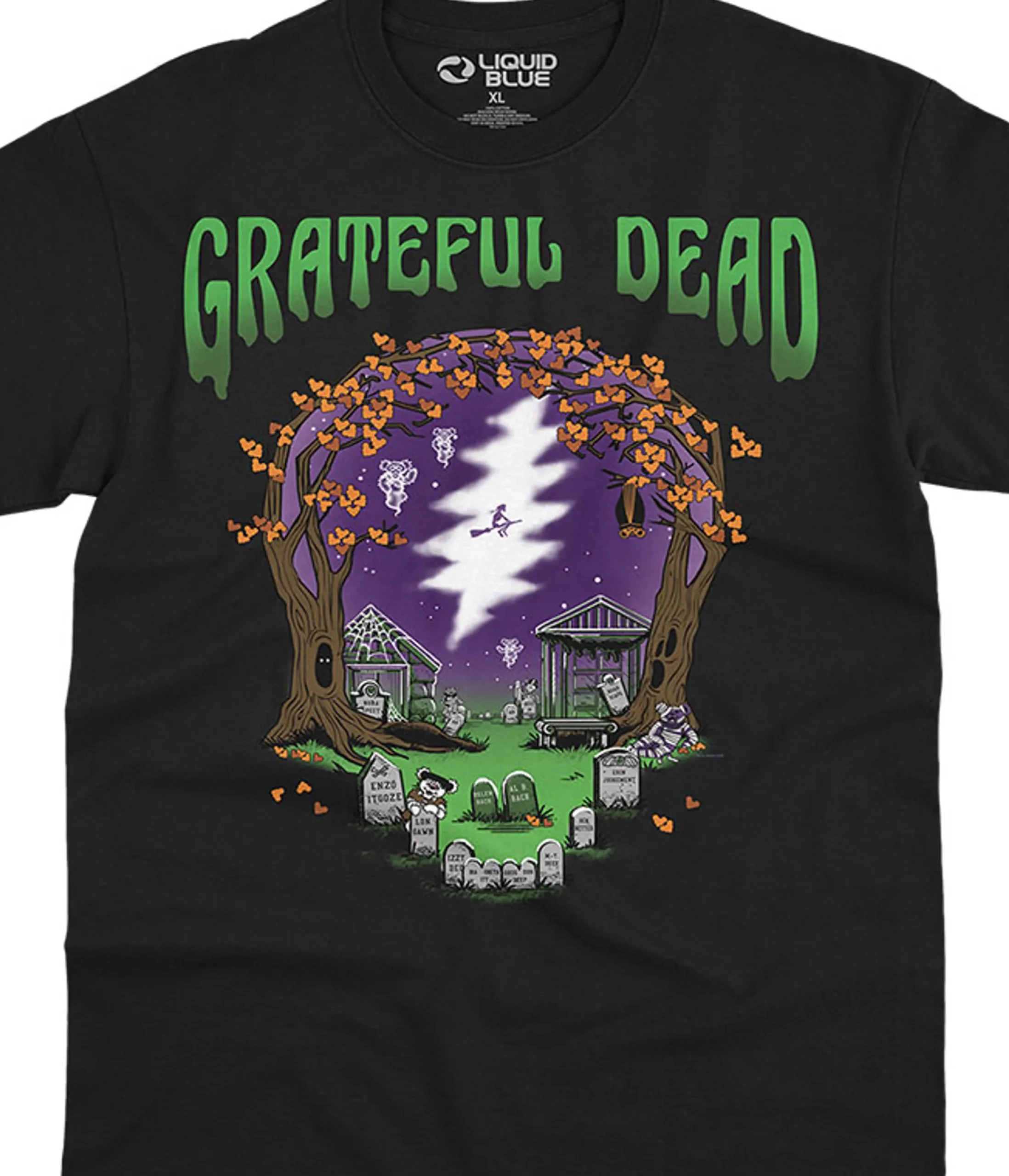 Online Grateful Graveyard Black T-Shirt T-Shirt | Halloween
