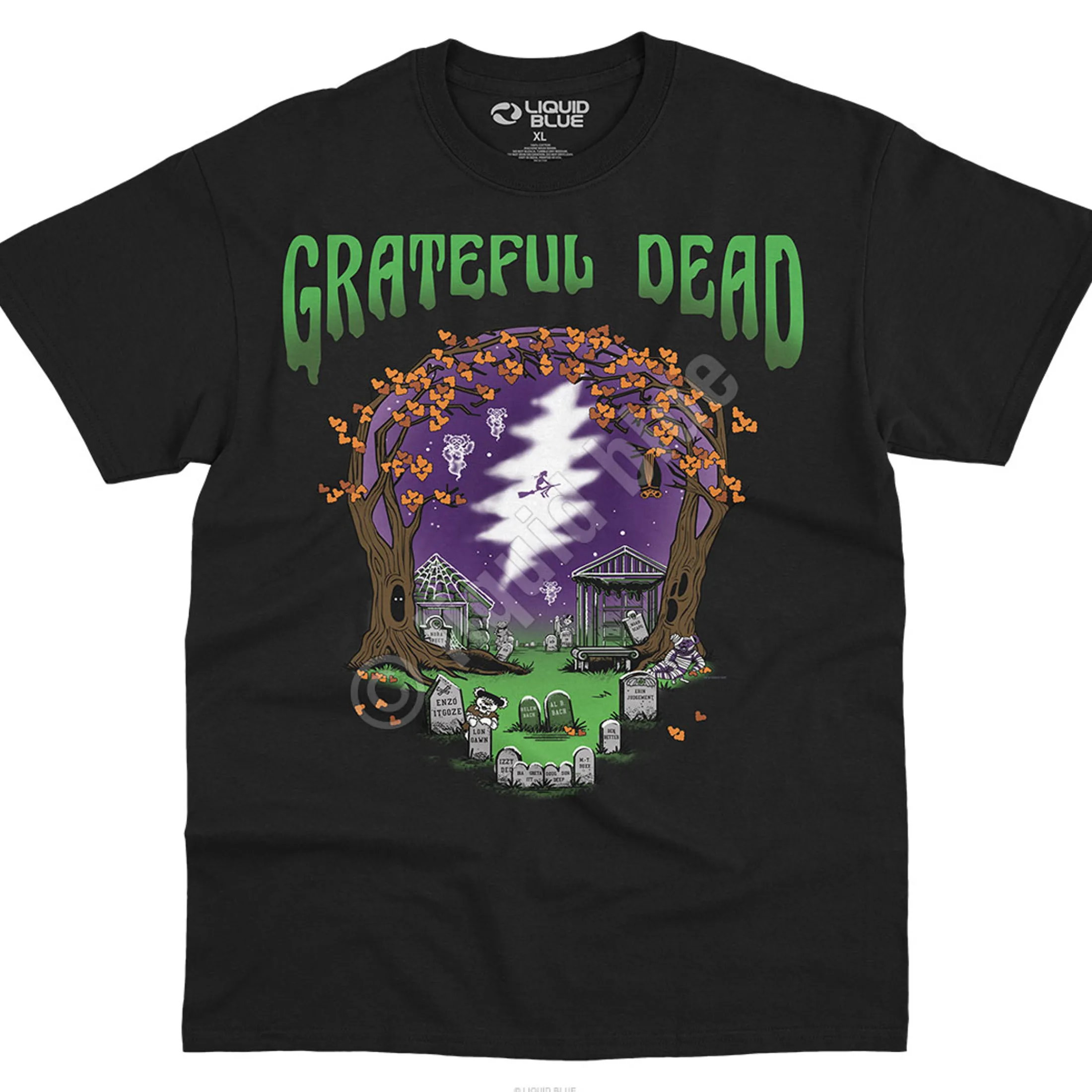 Online Grateful Graveyard Black T-Shirt T-Shirt | Halloween