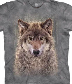 Hot Gray Wolf Forest Kids' T-Shirt Kids Youth | Wolf Shirt Collection