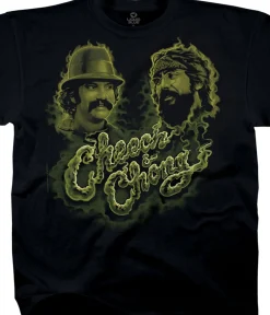 Hot Green Smoke Black T-Shirt T-Shirt | Cheech And Chong