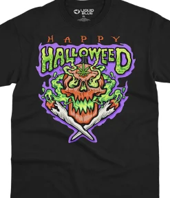 Outlet Halloweed Skull Black T-Shirt T-Shirt | Halloween