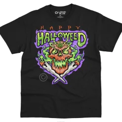 Outlet Halloweed Skull Black T-Shirt T-Shirt | Halloween