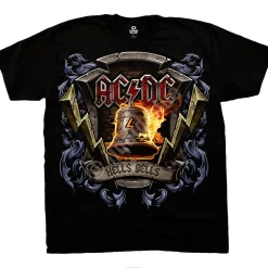 Discount Hells Bells Shield Black T-Shirt T-Shirt | Ac-Dc