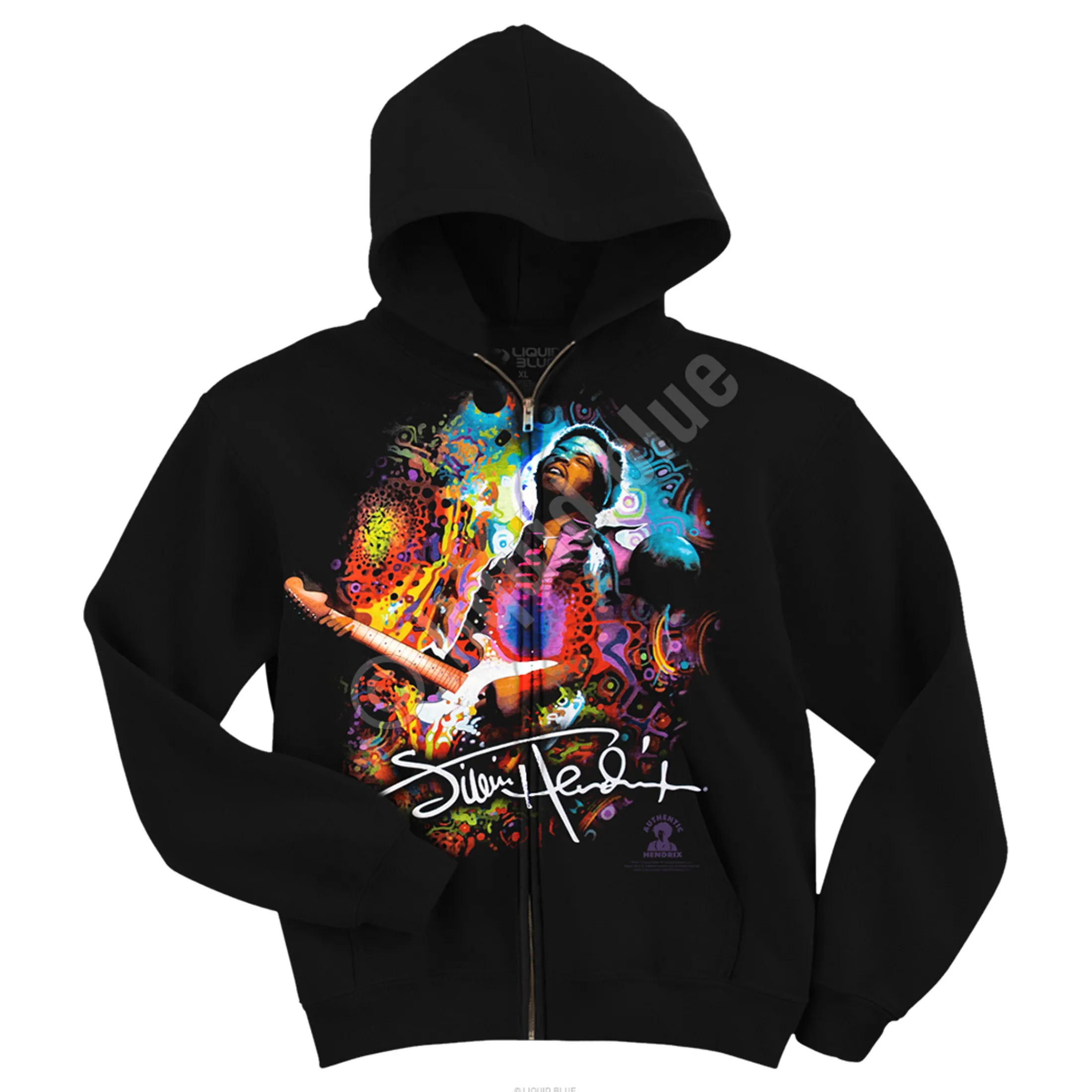 Discount Hendrix Angel Zipper Hoodie Black Hoodie | Jimi Hendrix
