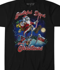 Sale High Steppin Christmas Black T-Shirt T-Shirt | Grateful Dead