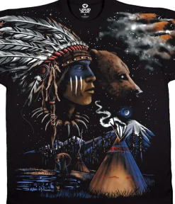 Hot Indian Bear Black T-Shirt T-Shirt | American West