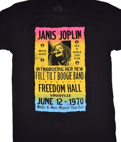 New Janis Joplin Freedom Hall Poster Black T-Shirt T-Shirt | Janis Joplin