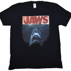Clearance Jaws Poster Again Black T-Shirt T-Shirt | Jaws