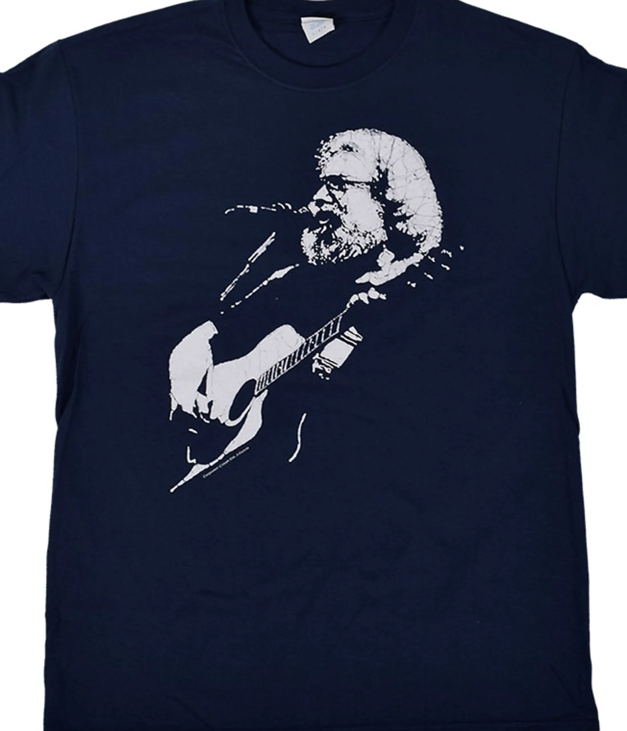Best Jerry Garcia Acoustic Navy T-Shirt T-Shirt | Grateful Dead