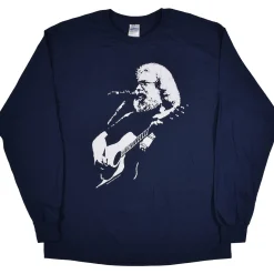 Best Jerry Garcia Acoustic Navy Long Sleeve T-Shirt Long Sleeve | Jerry Garcia