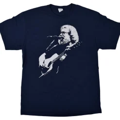 Best Jerry Garcia Acoustic Navy T-Shirt T-Shirt | Grateful Dead