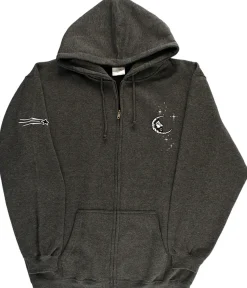 Sale Jerry Moon Zipper Grey Hoodie Hoodie | Jerry Garcia