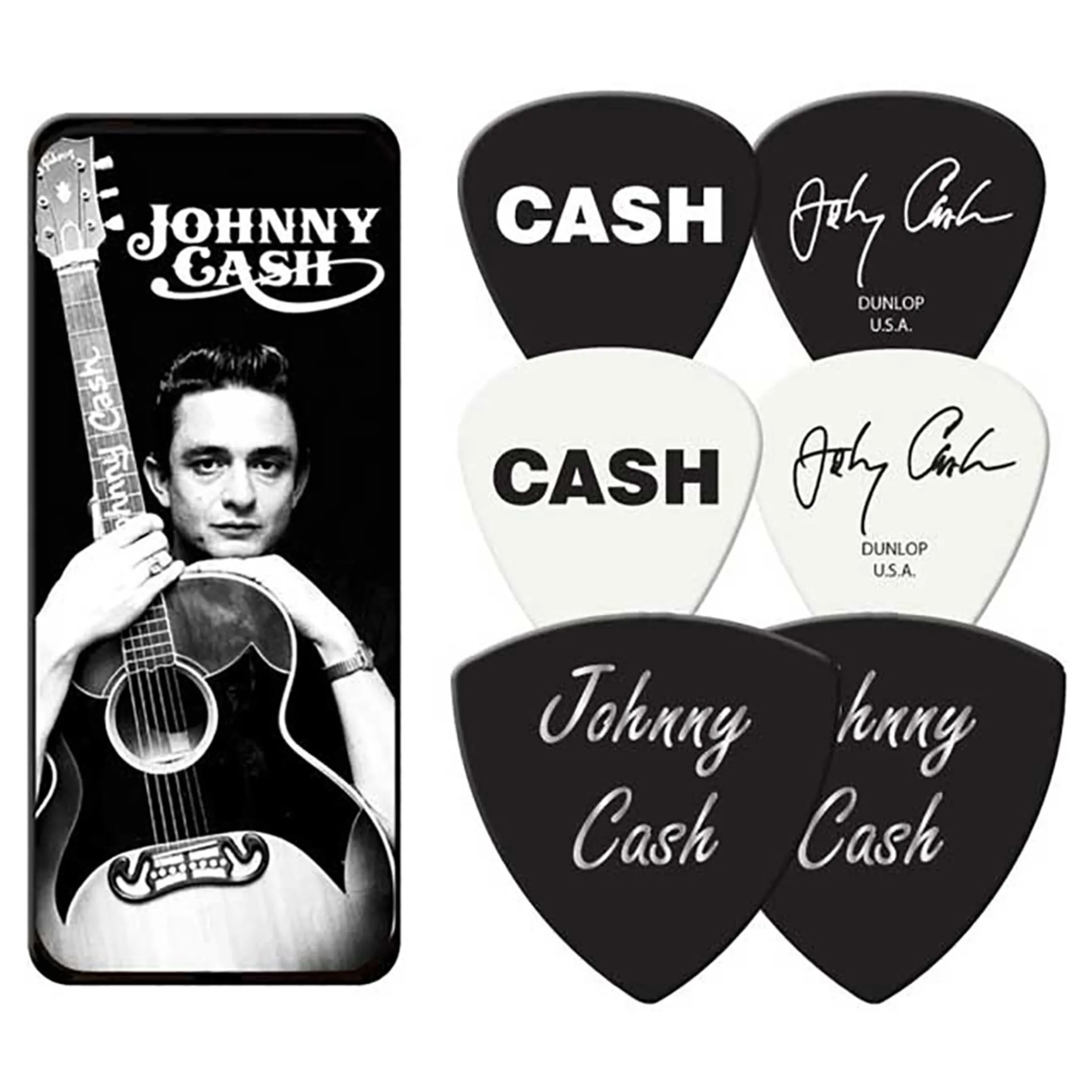 New Johnny Cash Guitar Picks and Tin Johnny Cash