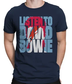 Outlet Listen to Bowie Navy Athletic T-Shirt Athletic T-Shirt | David Bowie