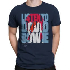 Outlet Listen to Bowie Navy Athletic T-Shirt Athletic T-Shirt | David Bowie