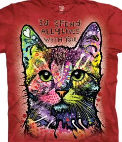 Fashion 9 Lives Classic Cotton T-Shirt T-Shirt | Pets
