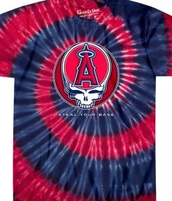 New Los Angeles Angels Steal Your Base Tie-Dye T-Shirt T-Shirt | Los Angeles Angels