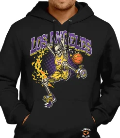 New Los Angeles Dunker Basketball Skeleton Hoodie Hoodie | Basketball