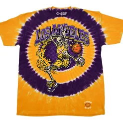 Discount Los Angeles Dunker Basketball Skeleton Tie-Dye T-Shirt T-Shirt | Basketball