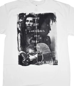 New Marley Free Our Minds White T-Shirt T-Shirt | Rastafari Art