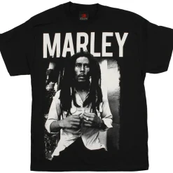 Best Marley Portrait Black T-Shirt T-Shirt | Rastafari Art