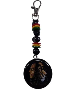 Discount Marley Profile Beaded Keychain Keychains | Rastafari Art