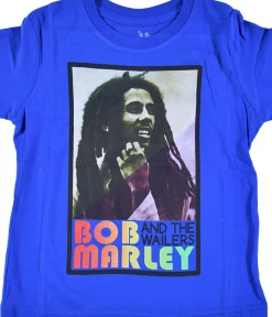 Hot Marley Profile Toddler Blue T-Shirt Kids Toddler | Rastafari Art