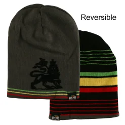 Sale Marley Rasta Stripe Reversible Beanie Hats | Rastafari Art