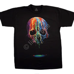 Outlet Melting Skull Black Athletic T-Shirt Halloween | Skulls
