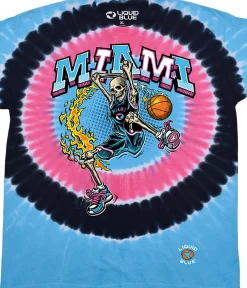 Outlet Miami Dunker Basketball Skeleton Tie-Dye T-Shirt T-Shirt | Basketball