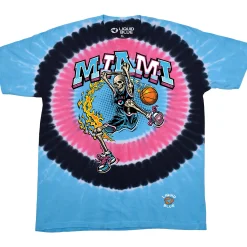 Outlet Miami Dunker Basketball Skeleton Tie-Dye T-Shirt T-Shirt | Basketball