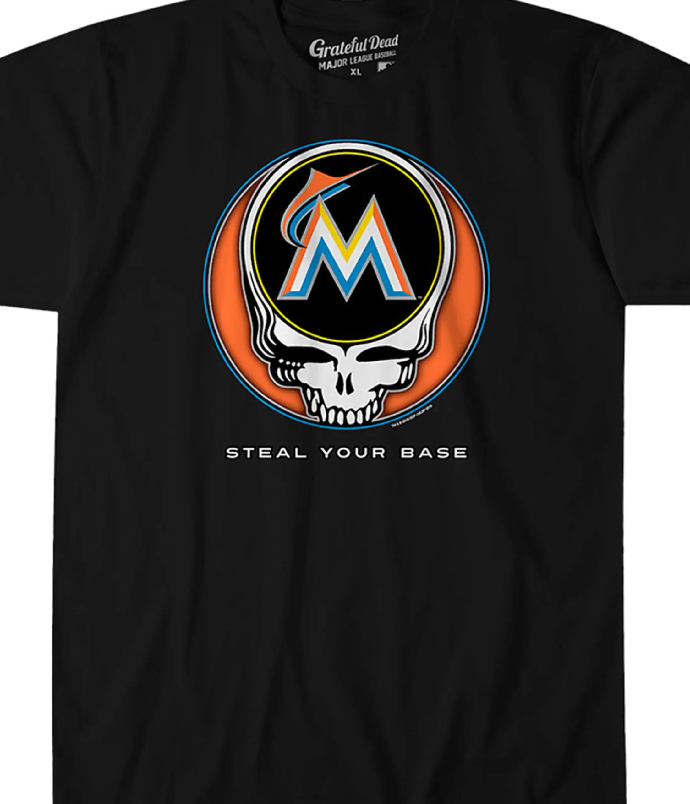 Sale Miami Marlins Steal Your Base Black Athletic T-Shirt Athletic T-Shirt | Miami Marlins